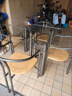 Glazen keukentafel met bijpassende stoelen, Zakelijke goederen, Horeca | Meubilair en Inrichting, Ophalen