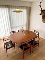 Vintage tafel met 6 stoelen Pauvers - Van Den Berghe, Huis en Inrichting, Ophalen, Gebruikt, 4 tot 6 stoelen