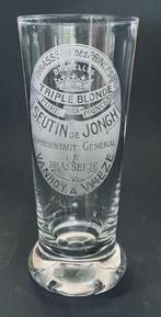 Te ruil; Oud  (+/-1900) geetst glas Van Roy Wieze, Verzamelen, Biermerken, Ophalen of Verzenden, Gebruikt, Glas of Glazen, Overige merken