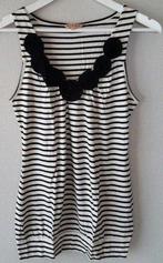 nieuw feestelijk zwart gestreept topje fluwelen boord , mt S, Enlèvement ou Envoi, Taille 36 (S), Noir, Neuf