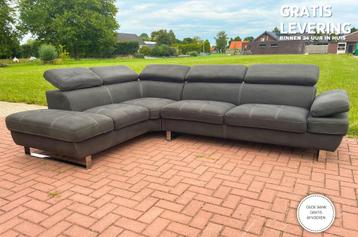 GRATIS LEVERING HEEL BE Grijs Stoffen Hoekbank met Storage, Quatre personnes ou plus, Comme neuf, Tissus, Moderne