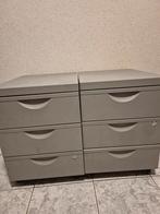 2 grijze metalen  ladekasten – compact & praktisch, Ophalen, Zo goed als nieuw