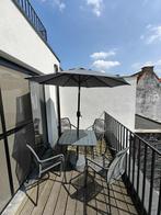 Tuintafel + stoelen + parasol, Tuin en Terras, Tuintafels, Ophalen, Zo goed als nieuw, Vierkant, Aluminium