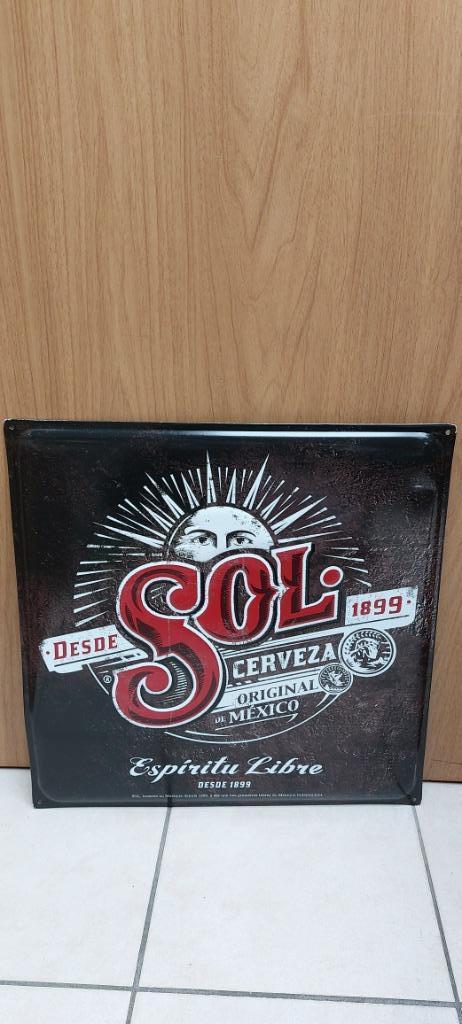 Metalen reclamebord Desde Sol Cerveza, Verzamelen, Biermerken, Nieuw, Reclamebord, Plaat of Schild, Overige merken, Ophalen of Verzenden