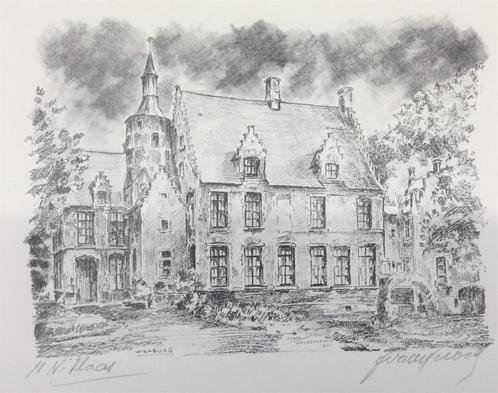 Kasteel Walburg St.-Niklaas 1931 Frans Vanderveken, Antiek en Kunst, Kunst | Etsen en Gravures, Ophalen of Verzenden