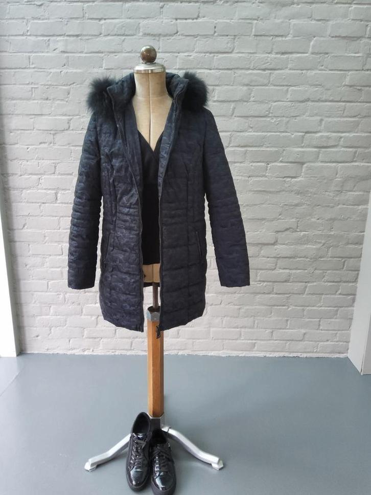 Lange warme jas Barbara Lebek 42, Kleding | Dames, Jassen | Winter, Maat 42/44 (L), Zwart, Ophalen of Verzenden