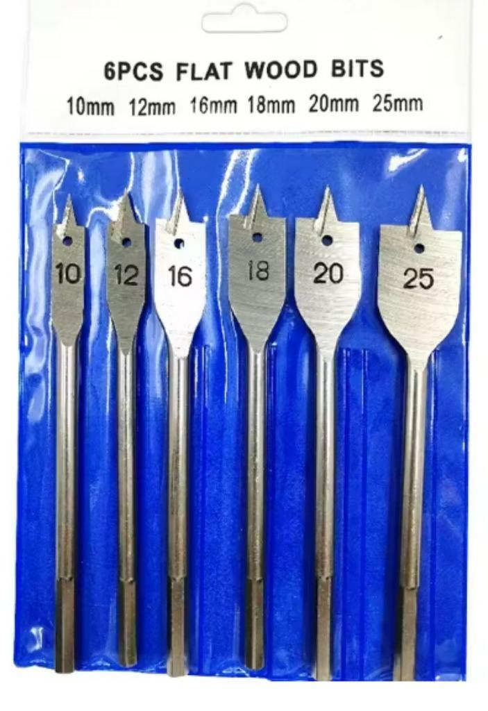 6 Speedboren 10 - 12 - 16 - 18 - 20 -25mm Houtboor Speedboor, Doe-het-zelf en Bouw, Gereedschap | Boormachines, Nieuw, Verzenden