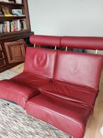 Edra (design) Damier lederen tweezit sofa bordeaux/wijnkleur, Ophalen, 125 tot 150 cm, Tweepersoons, Leer