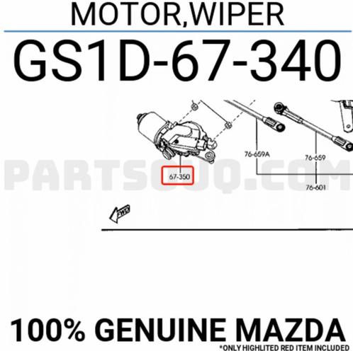 Ruitenwisser motor Mazda 6 GS1D67340, Auto-onderdelen, Ruiten en Toebehoren, Mazda, Gebruikt, Ophalen of Verzenden