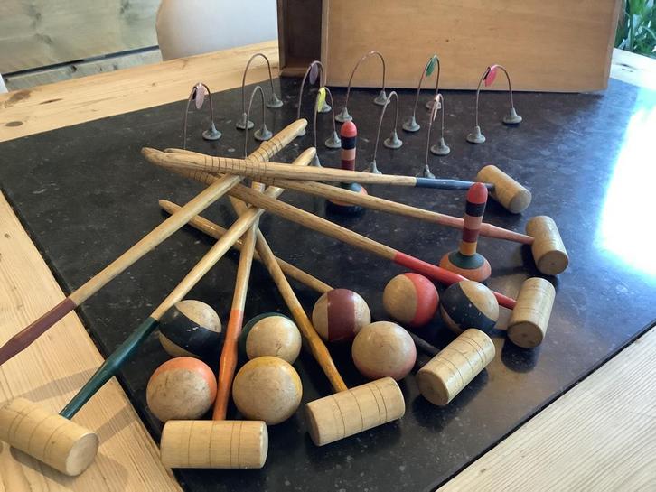Super oud croquet spel jaren 30 !, Antiek en Kunst, Antiek | Overige Antiek, Ophalen