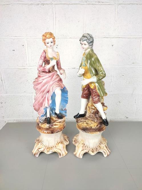 Koppel grote porseleinen beelden (73cm), Antiek en Kunst, Kunst | Beelden en Houtsnijwerken, Ophalen of Verzenden