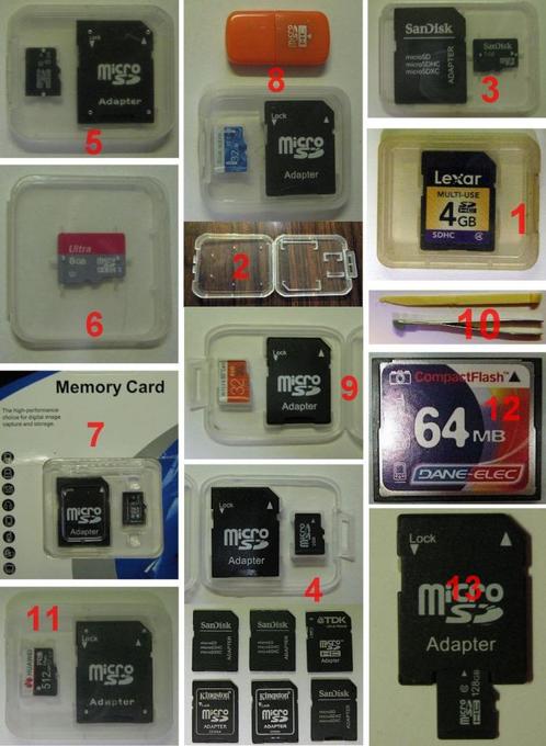 Lot de carte SD, Audio, Tv en Foto, Foto | Geheugenkaarten, Nieuw, SD, 2 GB, Smartphone, Ophalen of Verzenden