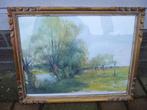 Aquarel : scheldelandschap., Antiek en Kunst, Kunst | Schilderijen | Klassiek, Ophalen of Verzenden