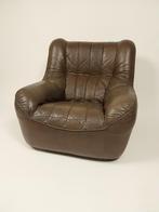 Vintage Lederen Fauteuil, 1982, Ophalen, Gebruikt, Vintage, 75 tot 100 cm