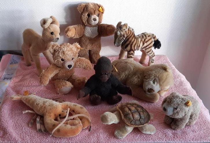Steiff collectie van 6 knuffels : vintage en recente, Verzamelen, Beren en Cherished Teddies, Zo goed als nieuw, Steiff, Ophalen of Verzenden