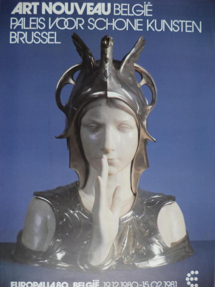 Affiche Europalia 1980 ART NOUVEAU België PSK Brussel poster, Antiek en Kunst, Kunst | Litho's en Zeefdrukken, Ophalen of Verzenden