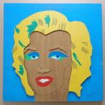 PIETER CELIE / MARILYN MONROE / ASSEMBLAGE HOUT / 60x60cm, Enlèvement ou Envoi