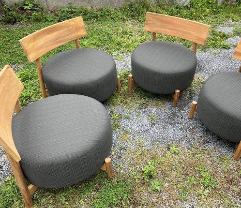 Set v 4 x Jardinico Lounge zetels, Tuin en Terras, Tuinsets en Loungesets, Nieuw, Loungeset, Teakhout, 4 zitplaatsen, Bank, Stoel