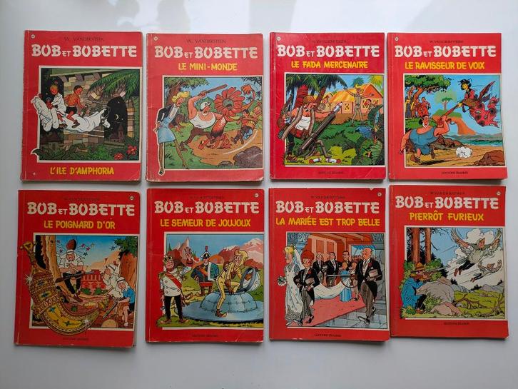 7 albums Bob et Bobette, eerste druk uit de periode '67-'71, Boeken, Stripverhalen, Gelezen, Meerdere stripboeken, Ophalen of Verzenden