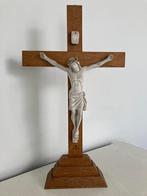Staand Kruis met Jezus (55 cm), Antiek en Kunst, Antiek | Religieuze voorwerpen, Ophalen