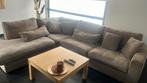 Grote stoffen hoeksalon kleur taupe, Huis en Inrichting, Ophalen, Gebruikt, Stof, Modern tijdloos