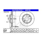Disques de frein Peugeot/Citroën ATE 24.0120-0132.1, Enlèvement ou Envoi, Neuf, Citroën