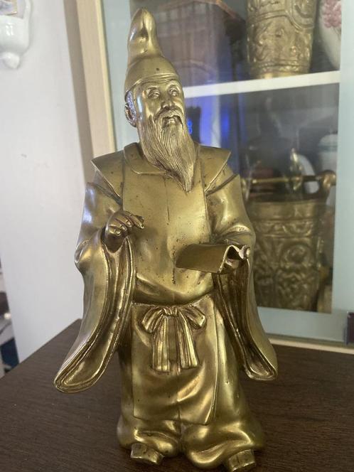 Een bronzen figuur van Fukurokuju 28cm, Antiek en Kunst, Antiek | Brons en Koper, Brons, Ophalen of Verzenden