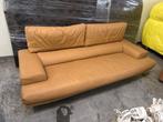 Lederen zetel cognac bruin, Maison & Meubles, 75 à 100 cm, Banc droit, Enlèvement, Utilisé