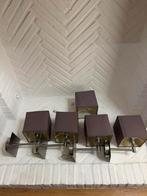 Lot de 4 appliques murales + 5 abat-jour tissu, Maison & Meubles, Enlèvement ou Envoi, Comme neuf, Métal