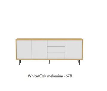 Kast Dressoir Tenzo Flow Eik/mat wit beschikbaar voor biedingen