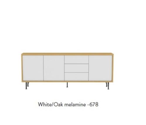 Kast Dressoir Tenzo Flow Eik/mat wit, Huis en Inrichting, Kasten | Dressoirs, Zo goed als nieuw, 200 cm of meer, 25 tot 50 cm