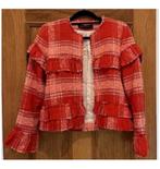 Zara Rood Geruit Freyed Zoom Gingham Blazer Jas Jack vest M, Kleding | Dames, Ophalen of Verzenden, Zo goed als nieuw, Maat 38/40 (M)