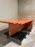 Vintage “rood travertin zeldzame salontafel, Ophalen, Overige materialen, Gebruikt, 100 tot 150 cm
