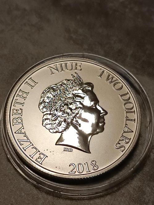 New Zeeland,2 Dollars  2018,1 Oz silver 999% ..BU.., Timbres & Monnaies, Métaux nobles & Lingots, Argent, Enlèvement ou Envoi