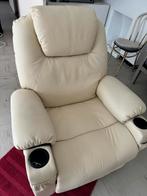 Fauteuil relax électrique en cuir, Gebruikt, Leer