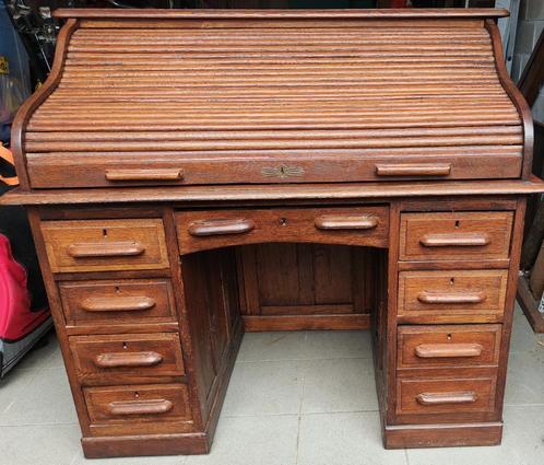 Vintage amerikaans bureau met rolluik, Antiek en Kunst, Antiek | Meubels | Kasten, Ophalen