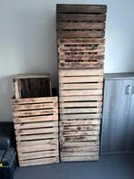 Licht gebrande en geschuurde fruitkisten, Jardin & Terrasse, Bacs à fleurs & Jardinières, Enlèvement, Comme neuf