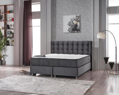 OPBERGRUIMTE! Complete Boxspring FELIX 180 x 200 ANTRACIET!, Huis en Inrichting, Slaapkamer | Boxsprings, Nieuw, 180 cm, 200 cm