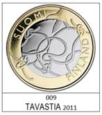 5 euros Finlande 2011 Tavastia, 5 euros, Finlande, Enlèvement ou Envoi
