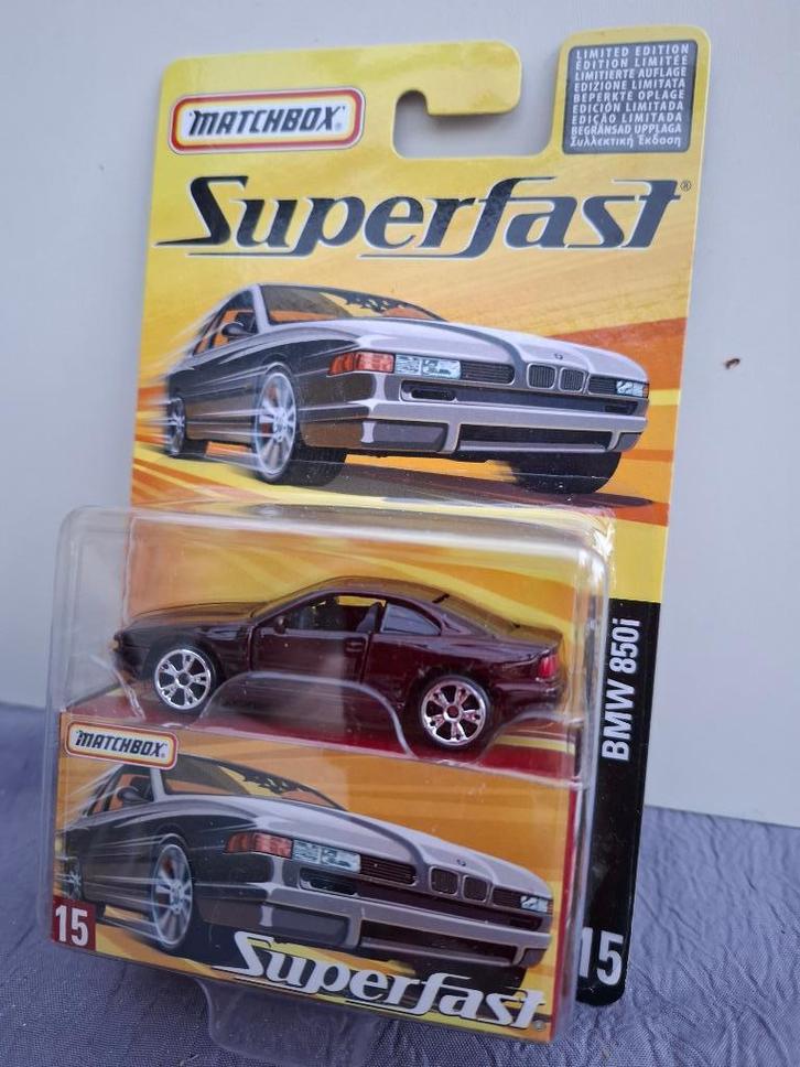 Luciferdoosje nr. 15 BMW 850i Mauve Bordeaux Superfast, Verzamelen, Speelgoed, Nieuw, Ophalen of Verzenden