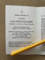 KOREA OUDSTRIJDER 1929 GENTBRUGGE DHR LEON DEKEUKELAERE, Verzamelen, Bidprentjes en Rouwkaarten, Ophalen of Verzenden, Bidprentje