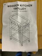 Trolley/ table roulante/ table pour jardin bbq, Tuin en Terras, Ophalen, Zo goed als nieuw, Hout