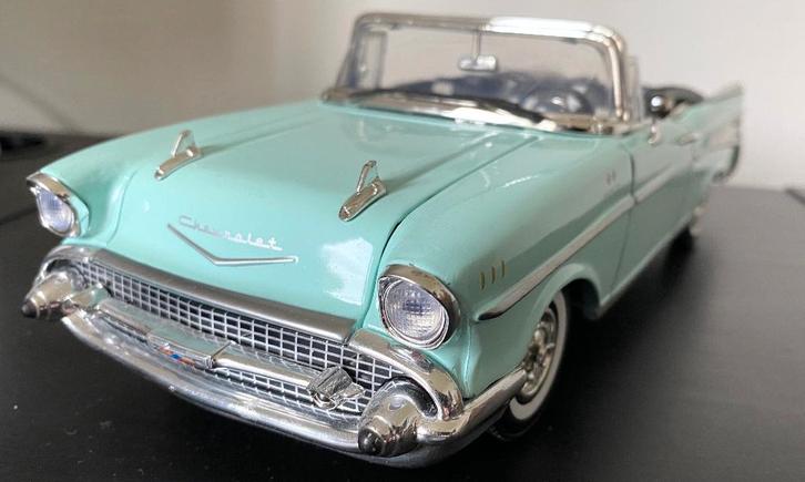 1:18 Chevrolet Bel Air 1957 collectieauto, Hobby en Vrije tijd, Modelauto's | 1:18, Zo goed als nieuw, Auto, Motormax, Ophalen of Verzenden