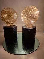 2 IDENTIEKE LAMPEN MET BATTERIJEN, Rond, Ophalen of Verzenden, Zo goed als nieuw, Minder dan 25 cm