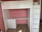 Hoogslaper, wit met bureau met 3 lades, 90x200 cm, Kinderen en Baby's, Kinderkamer | Bedden, Ophalen, 85 tot 100 cm, Hoogslaper of Stapelbed