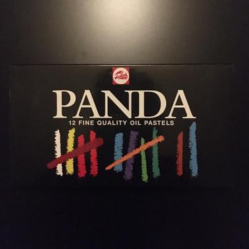 Panda oil pastels disponible aux enchères