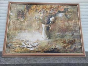 huile sur toile fleur monograme natalia plamadeala beschikbaar voor biedingen