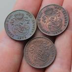 Leopold II - 3 x 2 cent in zeer mooie staat, Timbres & Monnaies, Monnaies | Belgique, Envoi