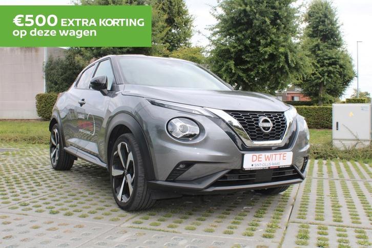 Nissan Juke DIG-T Tekna DCT (bj 2023, automaat), Auto's, Nissan, Bedrijf, Te koop, Juke, Lederen bekleding, Metaalkleur, Benzine