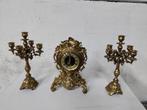 Schouwgarnituur met kandelaars, Ophalen, Koper of Brons